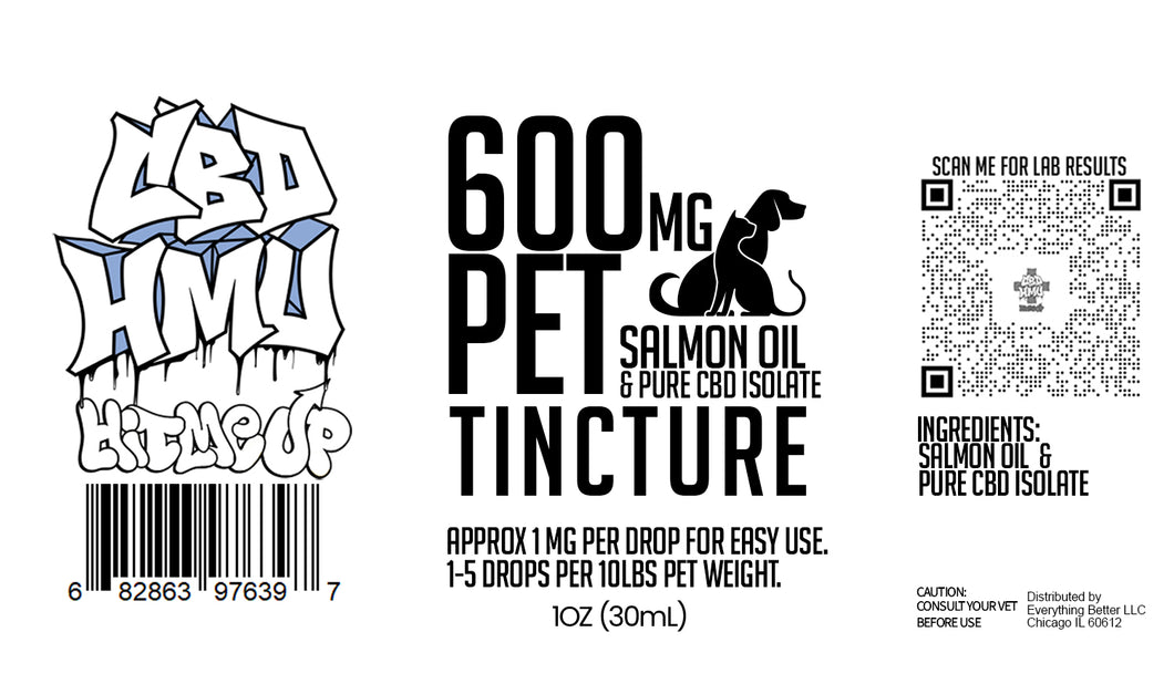 CBD HMU 600mg Salmon oil & CBD Pet Tincture